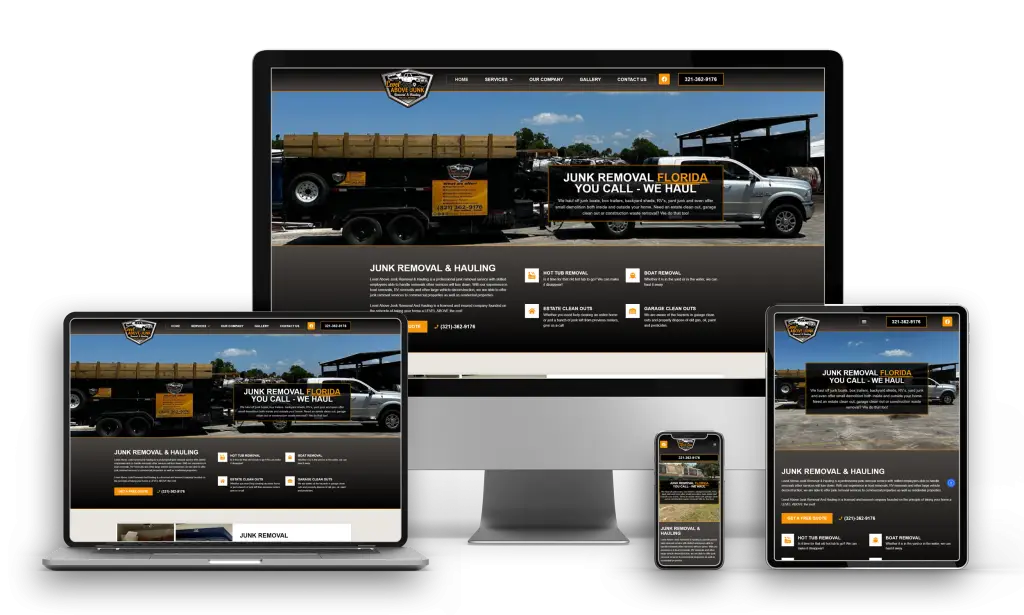 Level Above 321 website design shown on desktop, laptop, tablet and phone